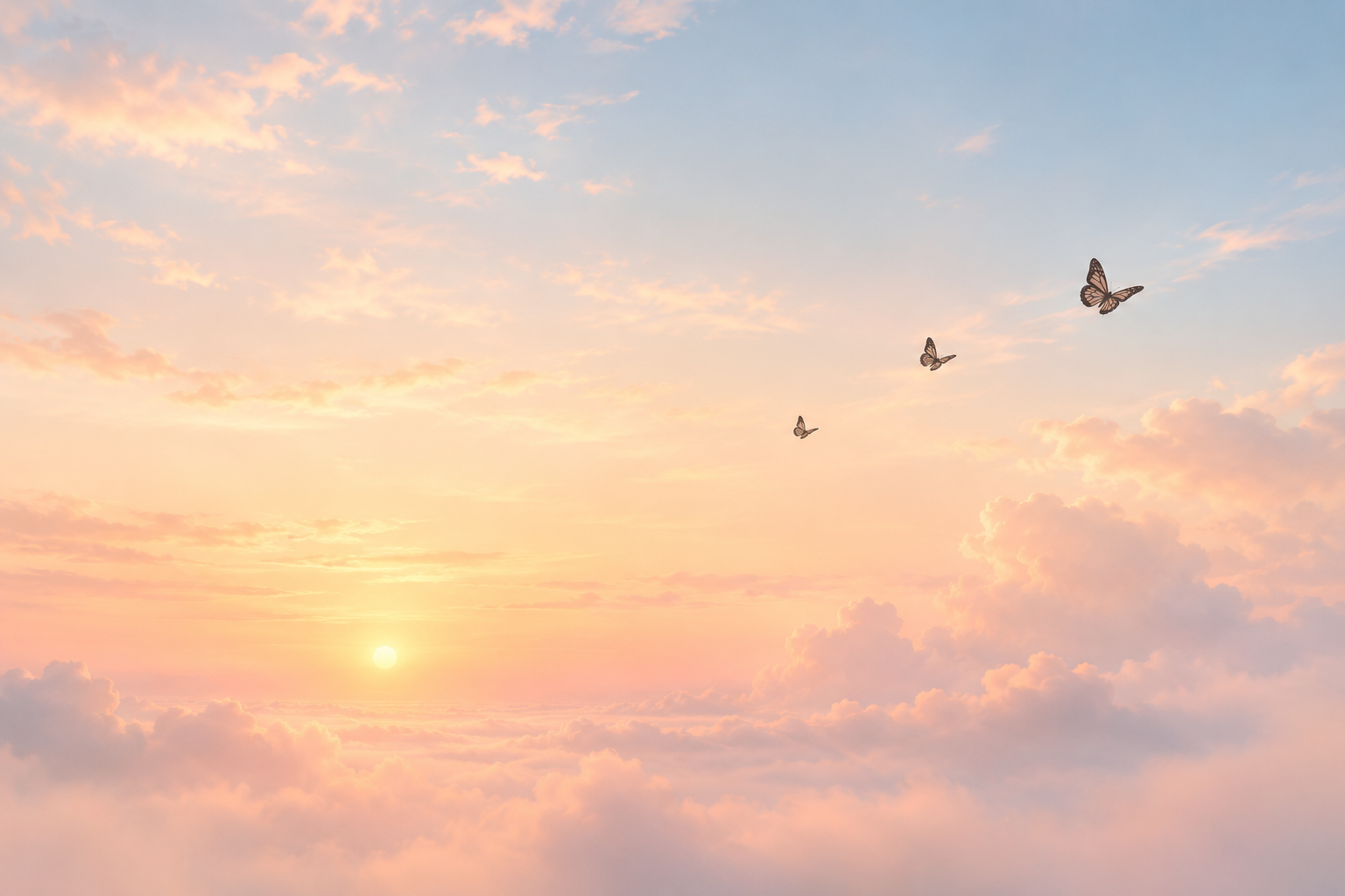 A calm pastel scene with soft morning light